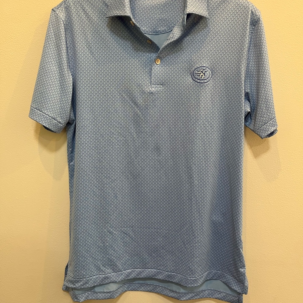 Peter Millar Light Blue Patterned Polo Shirt